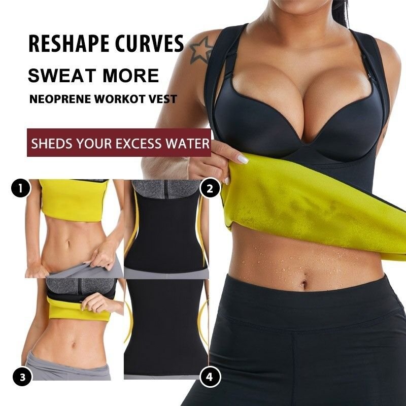 Skjortväst Womens Hot Sweat Slimming Body Shapers För Viktminskning