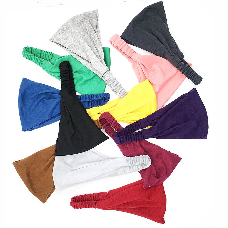 Sport Hårband Bred Dam Solid Elastisk Stretch Head Wrap