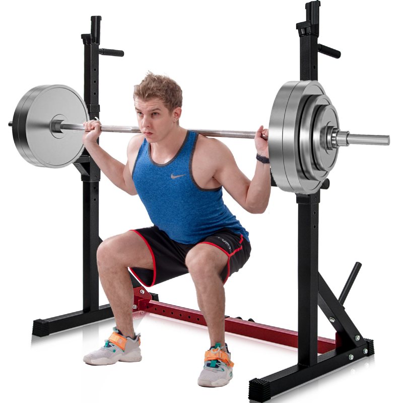 Us Direct Dipping Station 43.5~67.5inch High 13 Levels Justerbar Tyngdlyftande Bänk Skivstångsstativ Fitness Gym Hem 550 Pound Loading