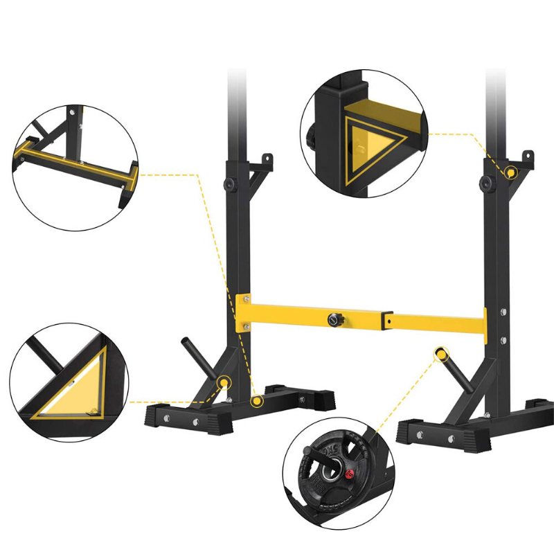 Us Direct Multi-function Dipping Station 50-57'' Hög Justerbar Tyngdlyftande Bänk Skivstång Fitness Gym Hem 500 Pound Loading