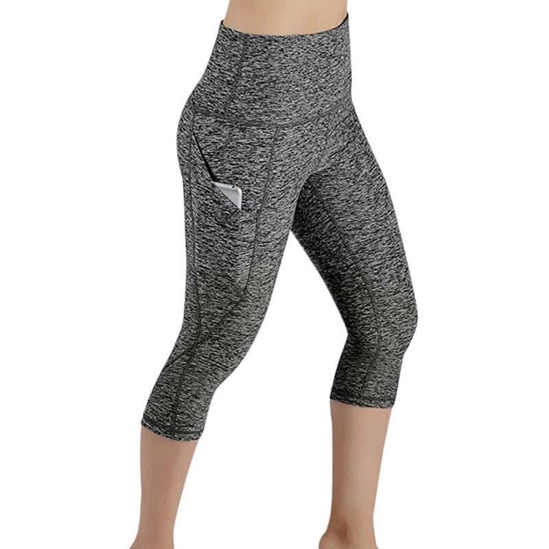 Yogabyxor Capri För Kvinnor Med Hög Midja Leggings Med Sidficka