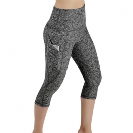 Yogabyxor Capri För Kvinnor Med Hög Midja Leggings Med Sidficka