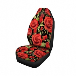 1/2 St Universal Car Framsätes Kuddfodral Rose Printed Full Protector