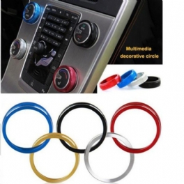 1st Bil Alu Dekorativa Skydd Stereo A/c Knopp Circles Ring För Volvo S60 V60 Xc60 S60l S80 V40