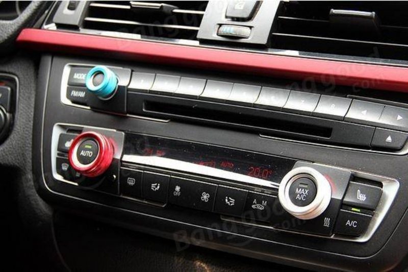 3 St/set Bil Alu Dekorativa Skydd Stereo A/c Knopp Circles Knoppring För Bmw 5 6 7 Series 5series Gt