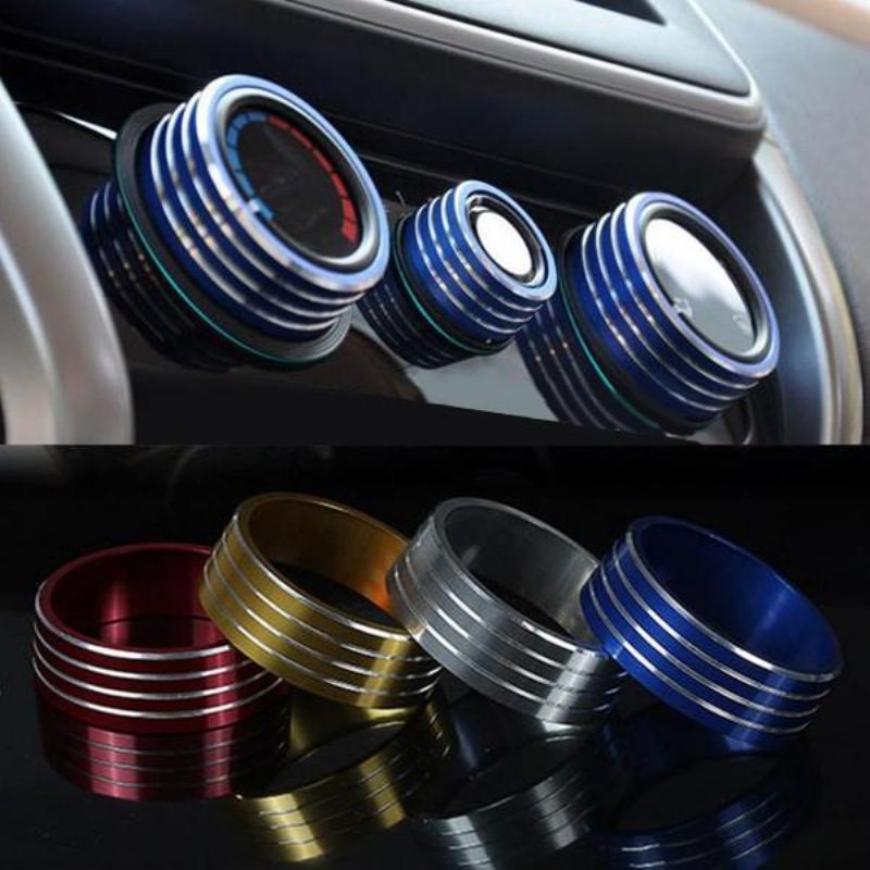 3st/set Bilar Alu Dekoration Stereo Luftkonditionering Knopp Ring För Honda New City Vezel Fit Xrv