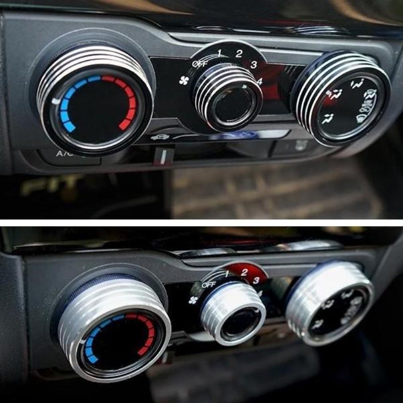 3st/set Bilar Alu Dekoration Stereo Luftkonditionering Knopp Ring För Honda New City Vezel Fit Xrv