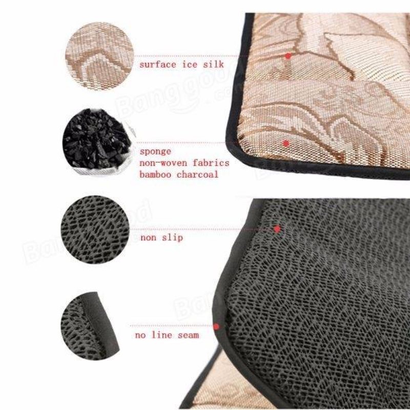 Bil Is Silk Bambu Charcoal Sittdyna Halkfri Andningsbar Pad Matta 45*45cm