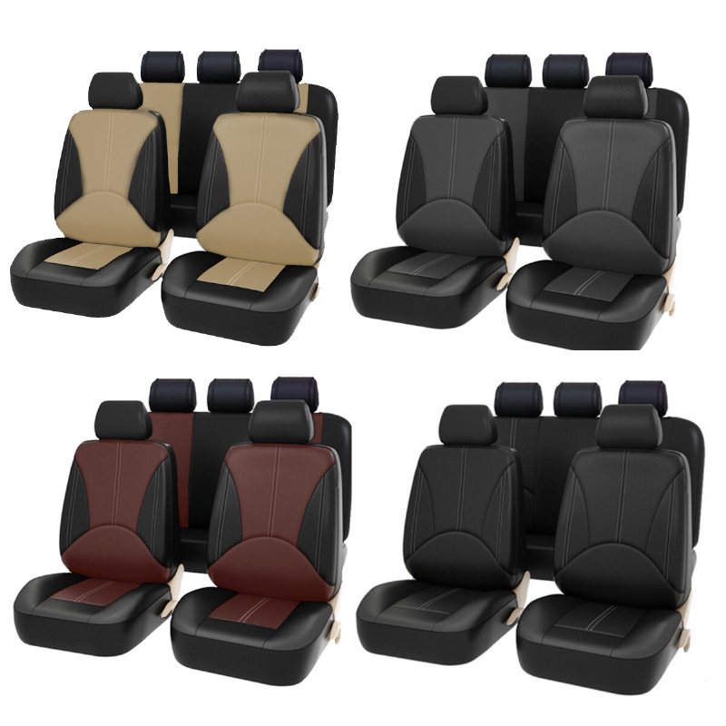 Bucket Seat Cover Set Fram Bak Universal För Bil Sedan Lastbil Suv Pu Läder