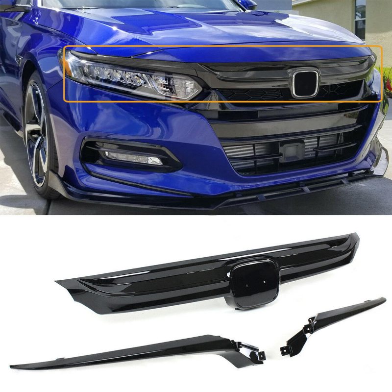 För 2023-2019 10:e Generationens Honda Accord Sedan Jdm Sport Style Grille Glans Svart