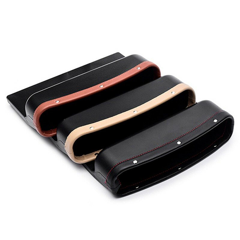 Läder Bilbarnstol Förvaringslåda Auto Seat Gap Pocket Telefonkort Cigaretter Organizer