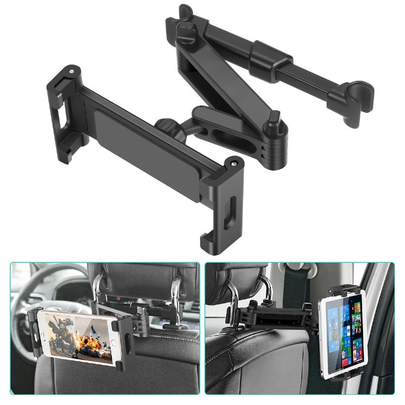 Sawake Universal Car Nackstöd Tablettfäste 360° Roterande Justerbar Auto Seat Back Telefonhållare Stativ För Bil Baksäte För Ipad/ Tablet/ Smartphone 5-14 Tums Enheter