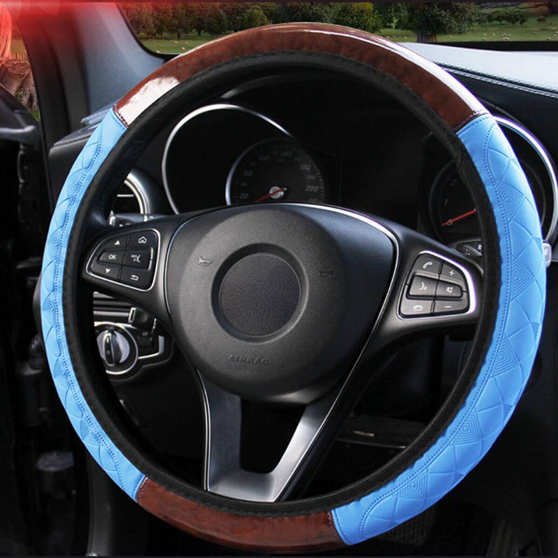 Wood Grain Leather Car Rat Cover Protective Universal Non-slip