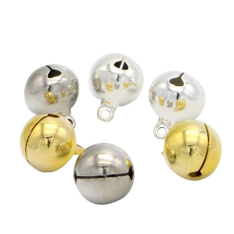 10st 14mm Jingle Bells Hängande Julgransprydnader Diy Hantverk Tillbehör Juldekoration