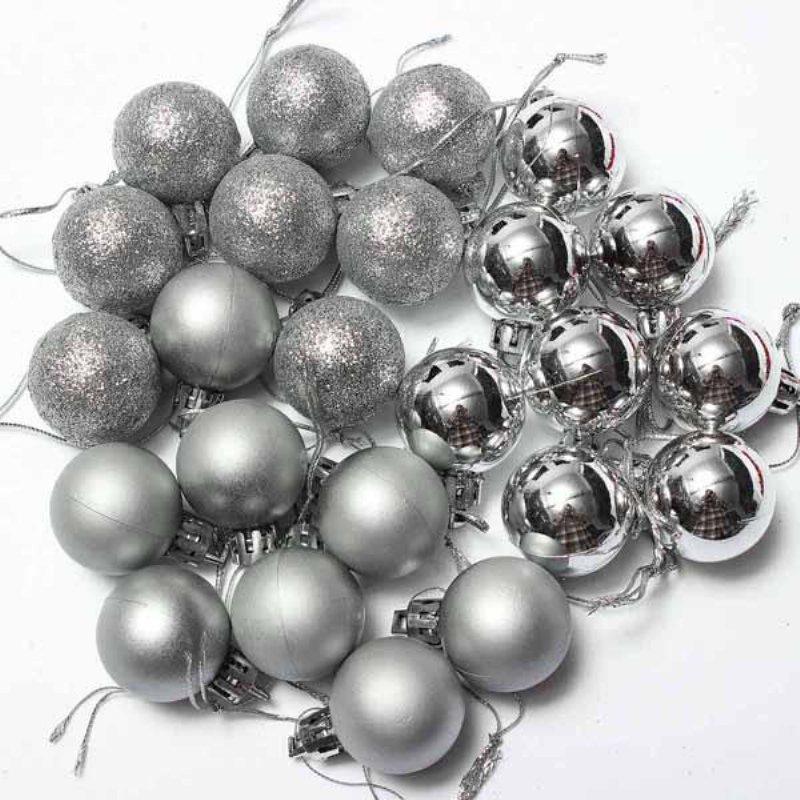 24st Xmas Tree Decoration Christmas Glitter Balls Ornament