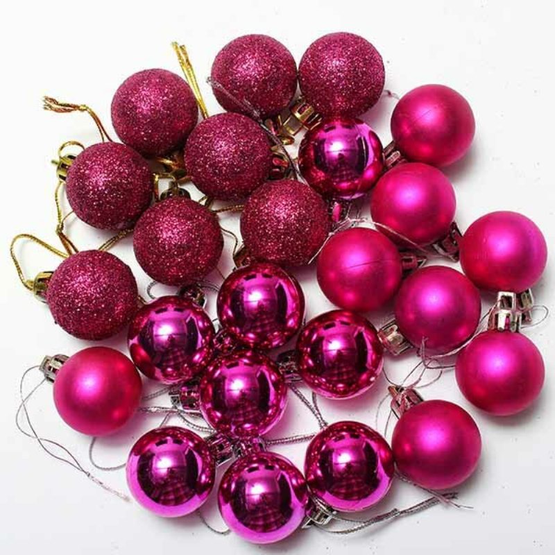 24st Xmas Tree Decoration Christmas Glitter Balls Ornament