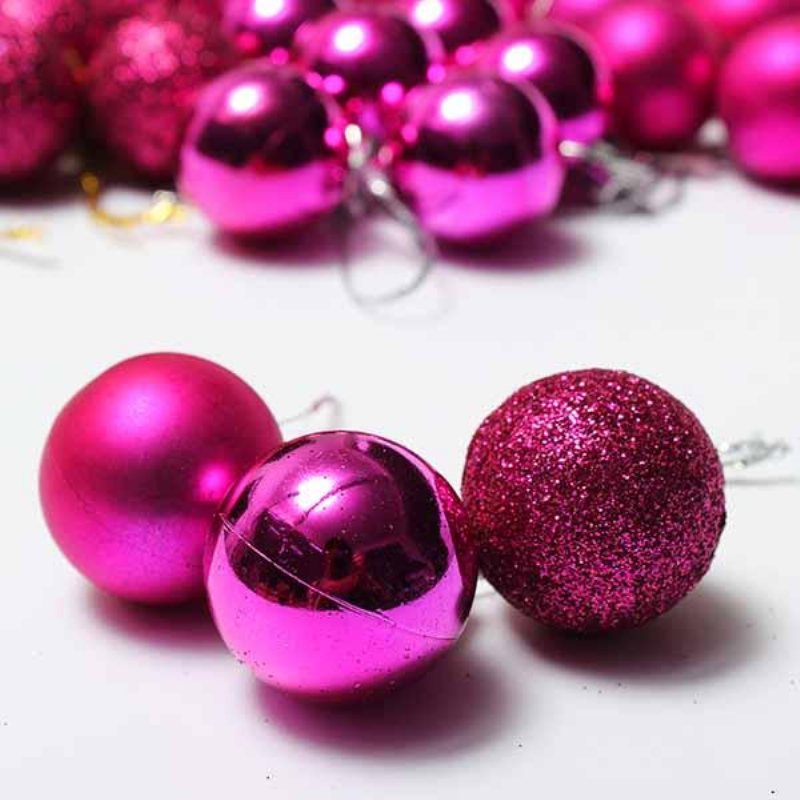 24st Xmas Tree Decoration Christmas Glitter Balls Ornament