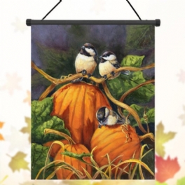 30x45 cm Thanksgiving Polyester Pumpor Fåglar Välkomstflagga Trädgårdshelgdagdekoration