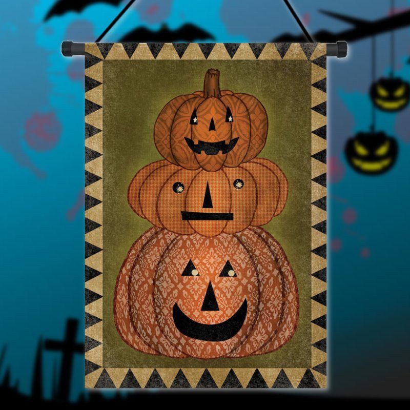 30x45cm Halloween Pumpkin Polyester Välkommen Flagga Trädgård Holiday Decoration