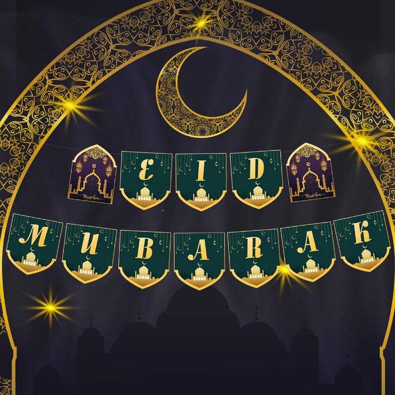 37 St/set Eid Ramadan Mubarak Pentagram Baner Party Folieballonger Heminredning