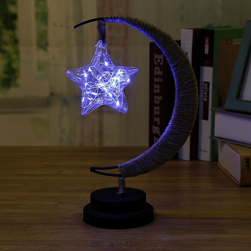 3d Batteri Star Night Light Glas Led Hemmafest Önskelampa Till Jul