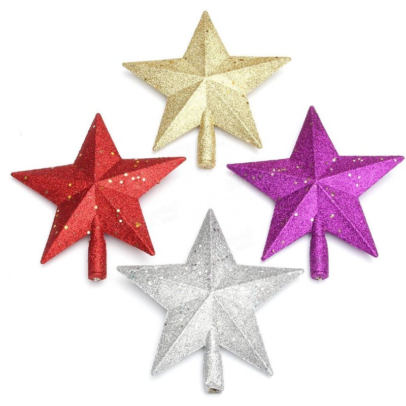 3d Shinny Glitter Star Julgran Topper Xmas Dekoration