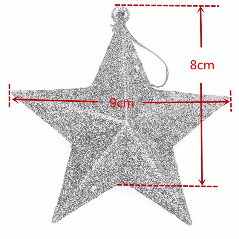 3d Shinny Glitter Star Julgran Topper Xmas Dekoration