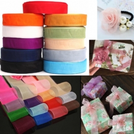 50 Yard 25 mm Transparent Organza Ribbon Bröllopsfest Diy Dekoration