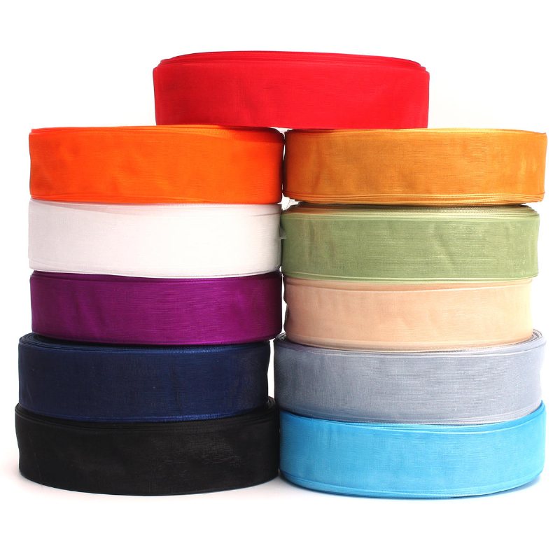 50 Yard 25 mm Transparent Organza Ribbon Bröllopsfest Diy Dekoration