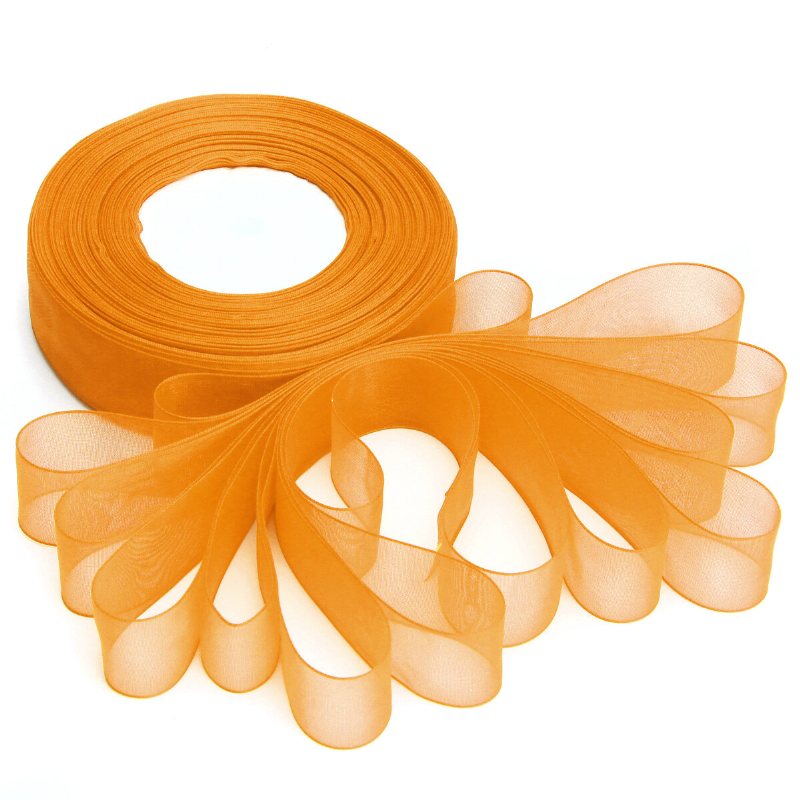 50 Yard 25 mm Transparent Organza Ribbon Bröllopsfest Diy Dekoration