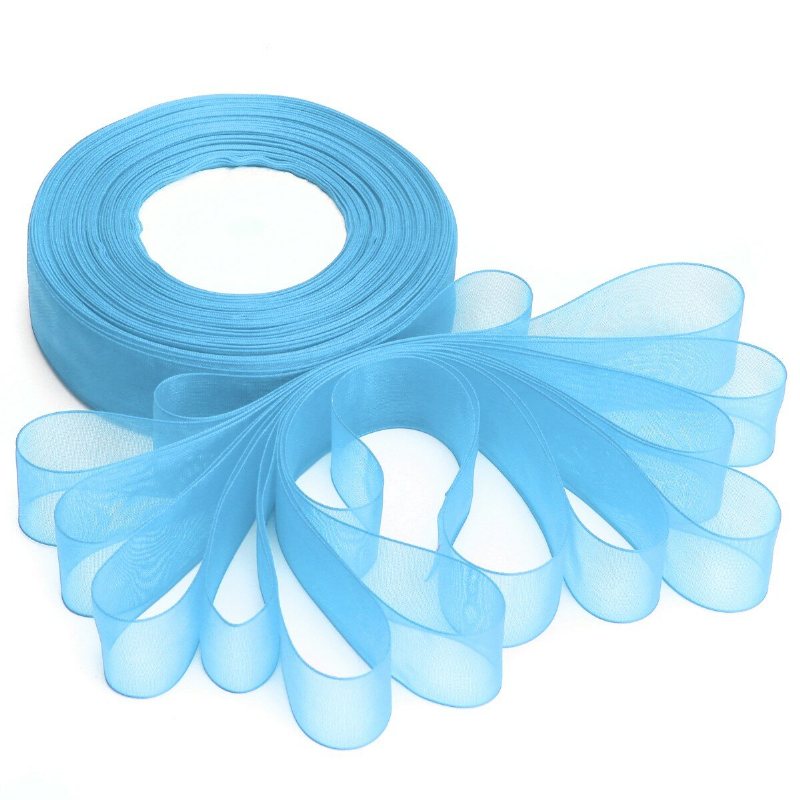 50 Yard 25 mm Transparent Organza Ribbon Bröllopsfest Diy Dekoration