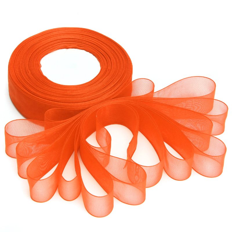 50 Yard 25 mm Transparent Organza Ribbon Bröllopsfest Diy Dekoration