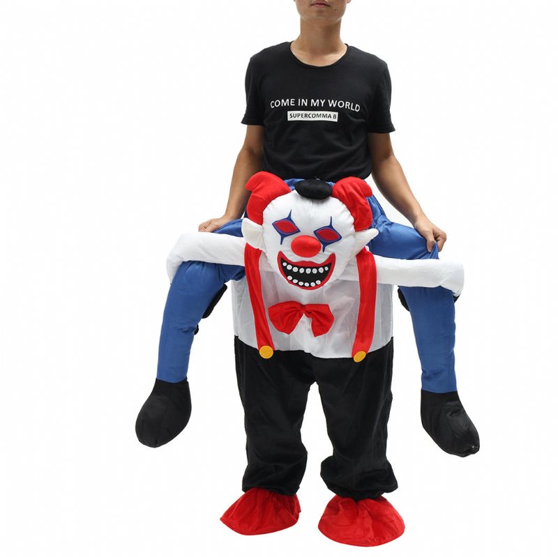 Devil Clown Unisex Dwarf Carry Me Fancy Piggy Back Ride On Dress Maskot Kostym Festbyxor