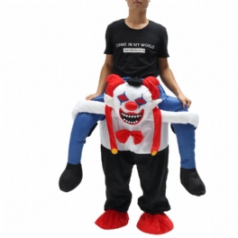 Devil Clown Unisex Dwarf Carry Me Fancy Piggy Back Ride On Dress Maskot Kostym Festbyxor