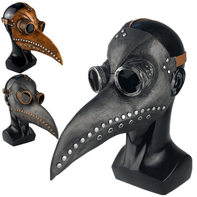 Halloween Cosplay Steampunk Plague Doctor Mask Fågelnäbb Rekvisita Retr Gotiska Masker