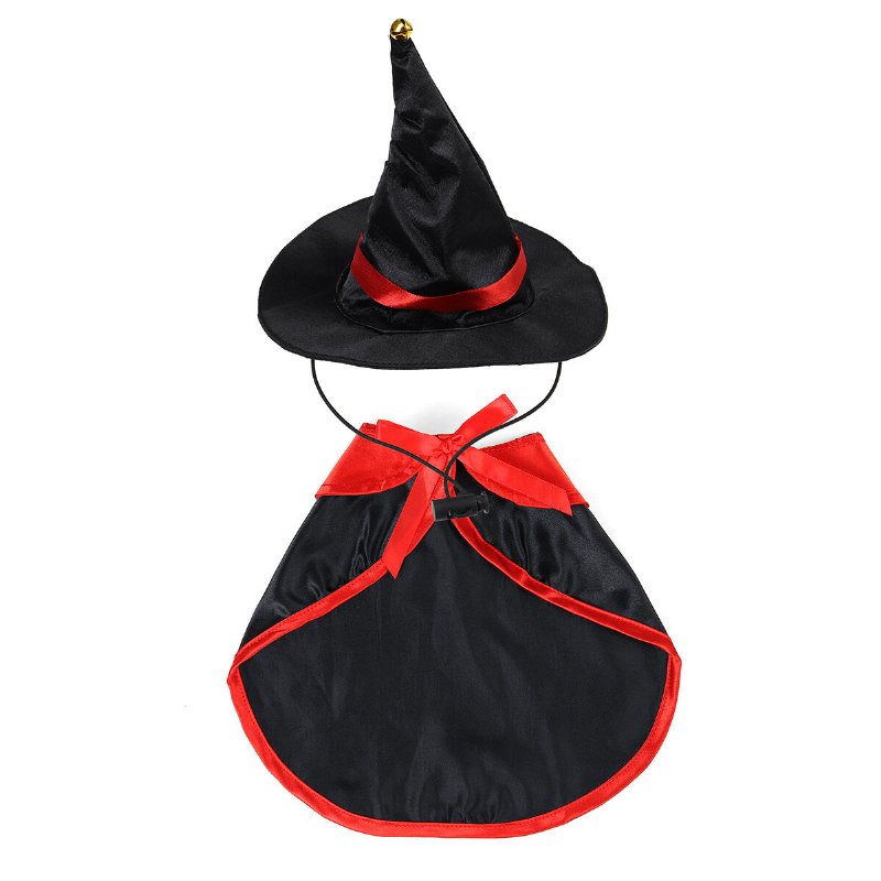 Halloween Dräkt Husdjur Katt Liten Hund Vampyr Hatt Cape Cloak Cosplay Fancy Dress Kostym För Dekoration