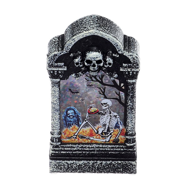 Halloween Led-ljuslampa Skelett Tombstone Castle Plast Rekvisita Party Present Dekor Bordslampa