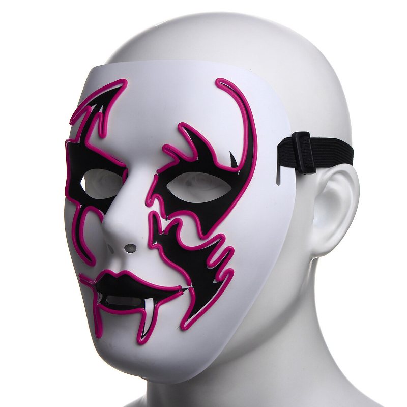 Halloween Mask Led Lysande Blinkande Ansiktsmask Festmasker Lyser Upp Dans Cosplay