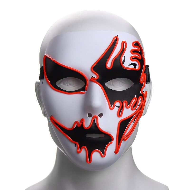 Halloween Mask Led Lysande Blinkande Festmasker Lyser Upp Dans Cosplay Rekvisita