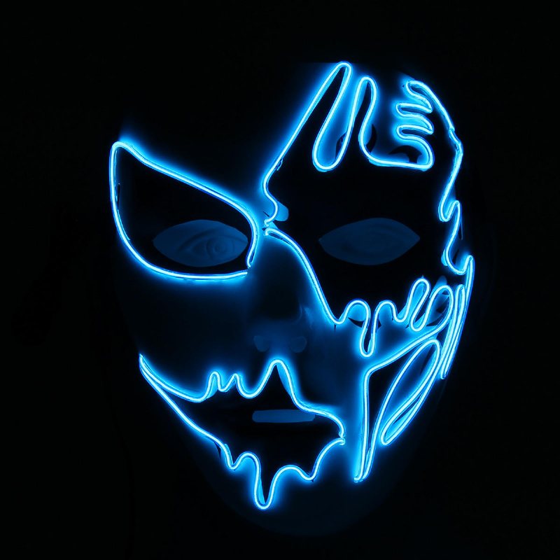 Halloween Mask Led Lysande Blinkande Festmasker Lyser Upp Dans Cosplay Rekvisita