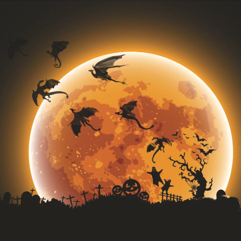 Halloween Spooky 3d Pterosaur Vägg Glas Fönster Väggdekor Festdekoration 7st