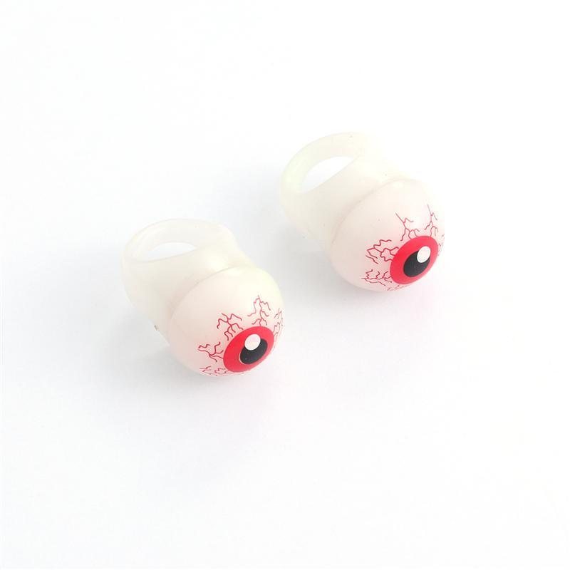 Jul Halloween Eyeball Form Mjuk Gummi Ring Glödande Led Festival Presenter Party Finger Lights