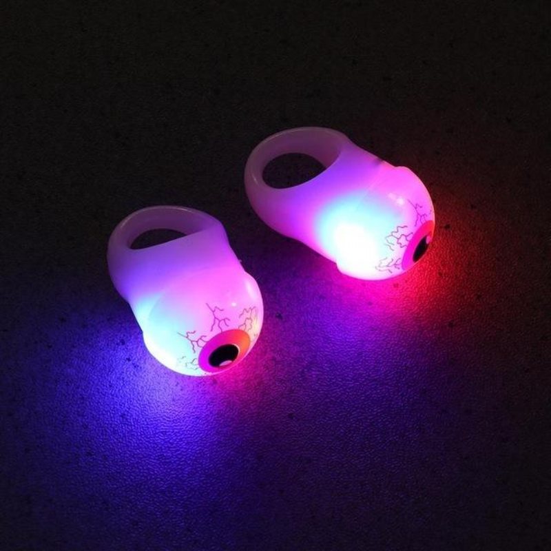 Jul Halloween Eyeball Form Mjuk Gummi Ring Glödande Led Festival Presenter Party Finger Lights