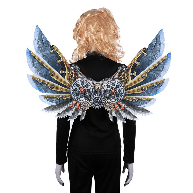 Mardi Gras Steampunk Gear Wings Cosplay Carnival Party Unisex Kostym Wing Rekvisita