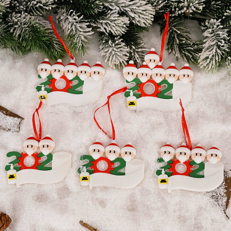 Mask Santa Snowman Ornament Diy Namn Hälsningar Julgransprydnad För Julgransdekoration