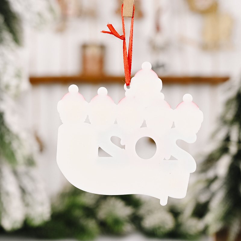 Mask Santa Snowman Ornament Diy Namn Hälsningar Julgransprydnad För Julgransdekoration