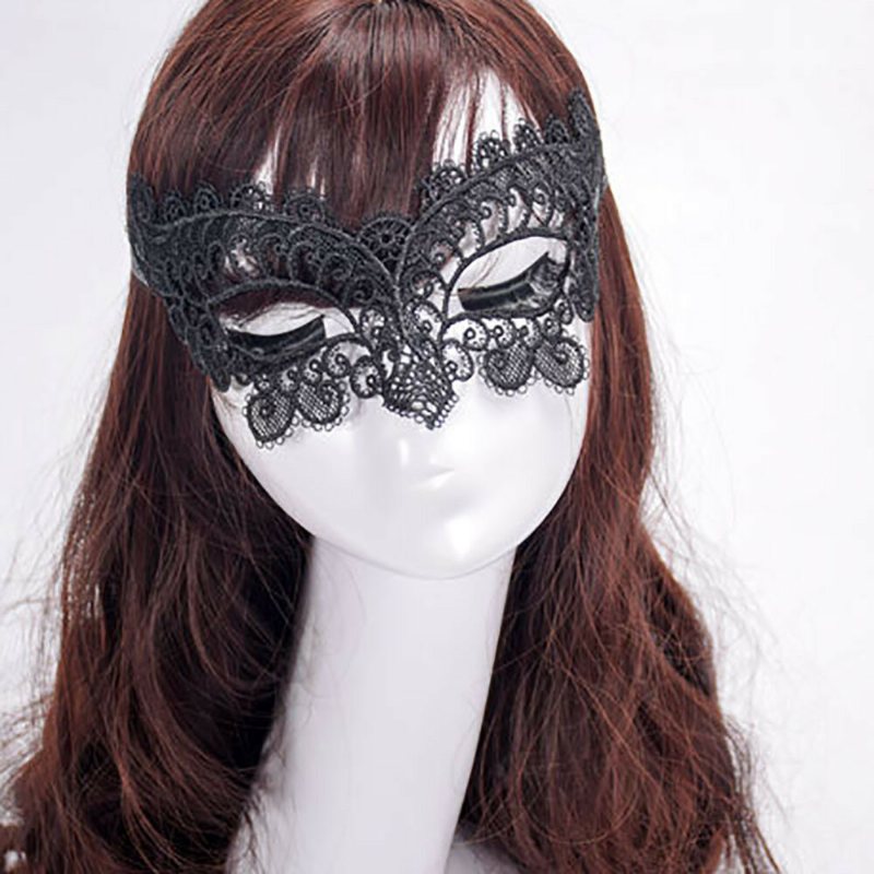 Spets Kvinnor Eye Face Mask Maskerad Party Ball Prom Halloween Kostym Masker Eye - Svart