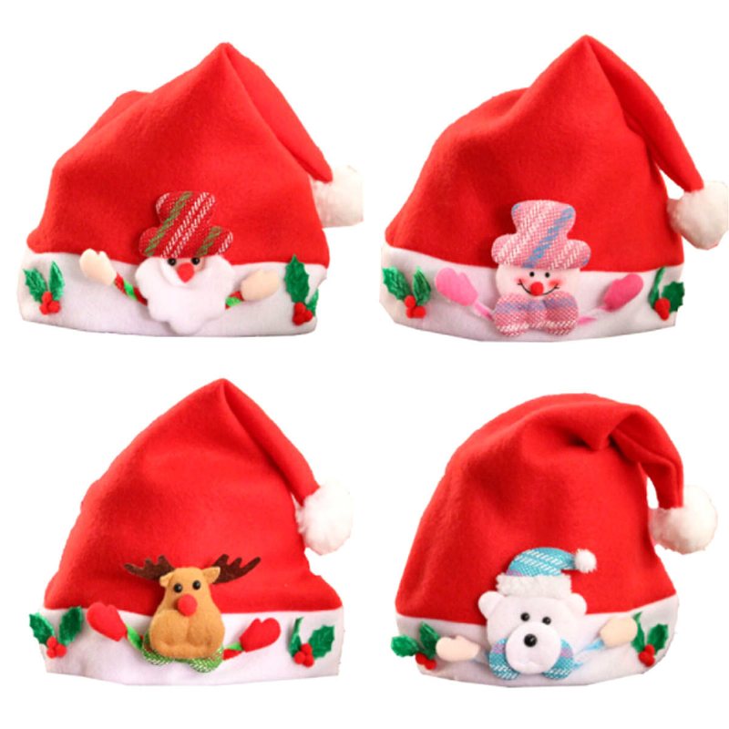 Vackra Barn Baby Christmas Santa Claus Hat Älg Snowman Festival Party Xmas Dekoration